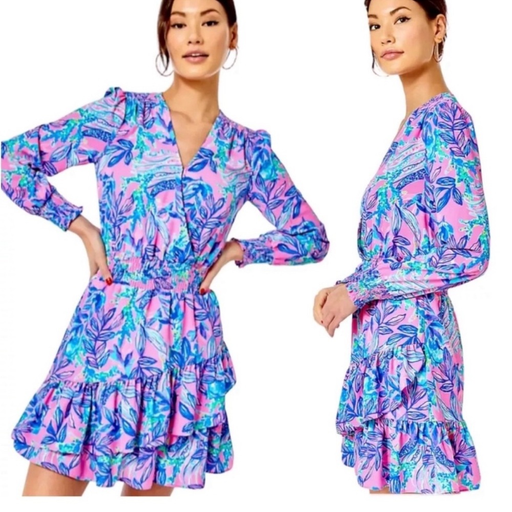 Lilly Pulitzer SZ 8 NWOT Cristiana Stretch Mini Dress in Just a Lil Jelly Pink